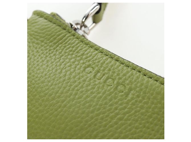 Borsa a tracolla mini GUCCI Web Sherry Line in pelle Verde Argento 821831 Auth 205894V - vista 19