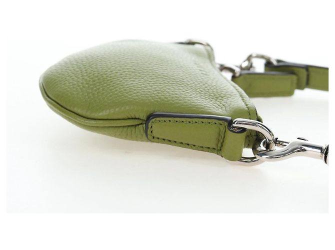 Borsa a tracolla mini GUCCI Web Sherry Line in pelle Verde Argento 821831 Auth 205894V - vista 3