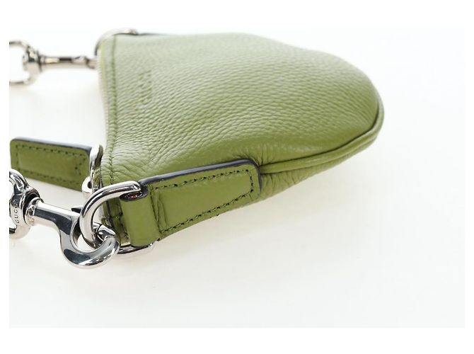 Borsa a tracolla mini GUCCI Web Sherry Line in pelle Verde Argento 821831 Auth 205894V - vista 4