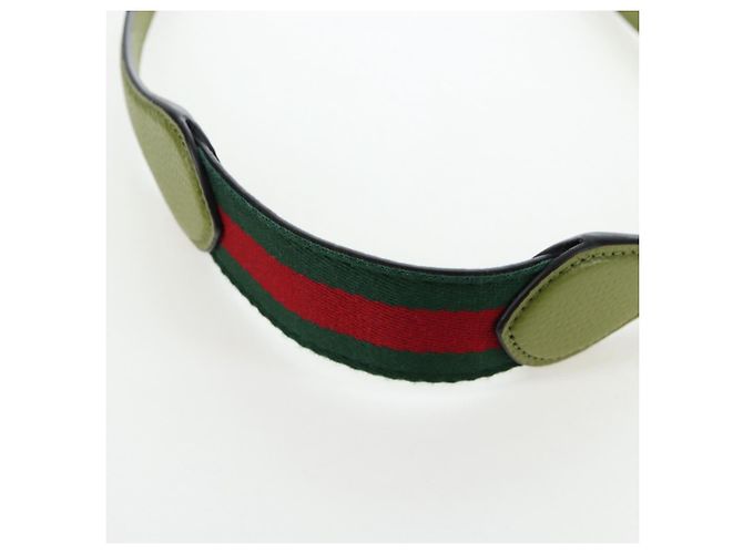 Borsa a tracolla mini GUCCI Web Sherry Line in pelle Verde Argento 821831 Auth 205894V - vista 8