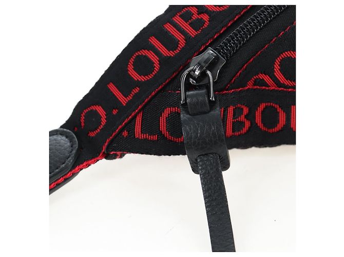 Borsello da vita Christian Louboutin Canvas Black Silver Auth bs37415A Nero Argento - vista 15
