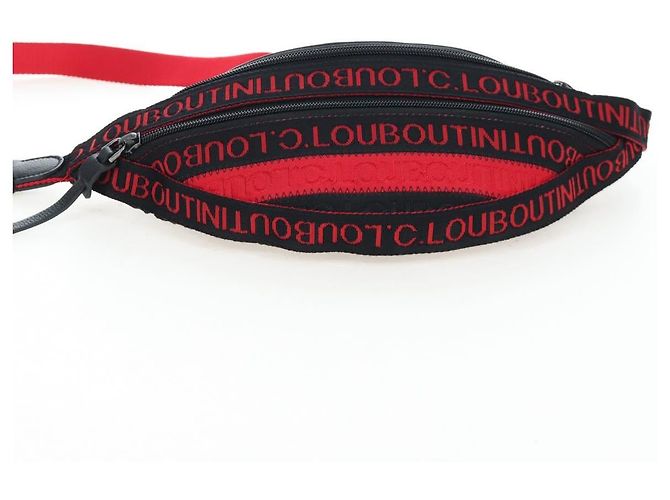 Borsello da vita Christian Louboutin Canvas Black Silver Auth bs37415A Nero Argento - vista 5