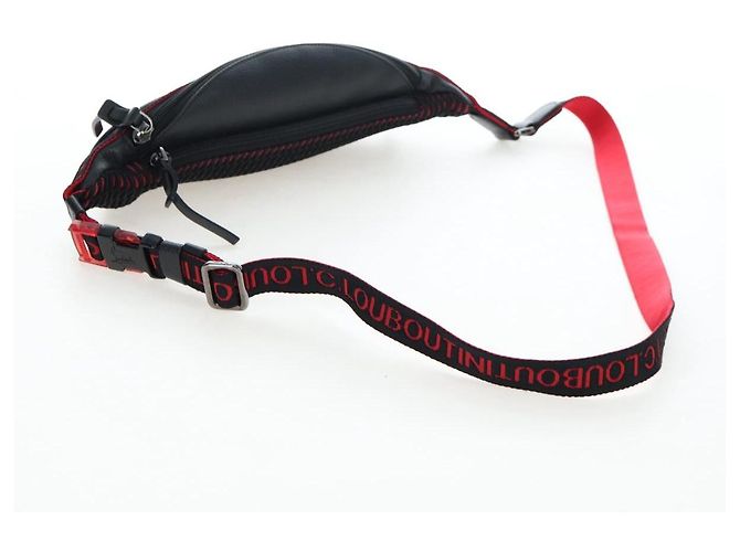 Borsello da vita Christian Louboutin Canvas Black Silver Auth bs37415A Nero Argento - vista 7