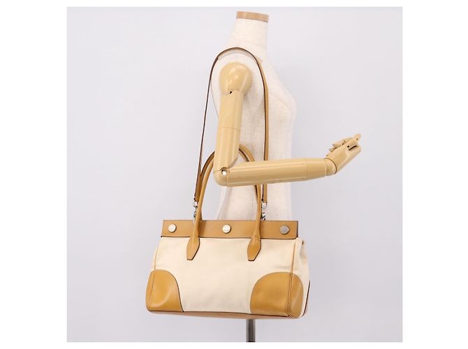 PRADA Handtasche Canvas 2way White Silver Auth ep15981 Silber Weiß - Ansicht 26
