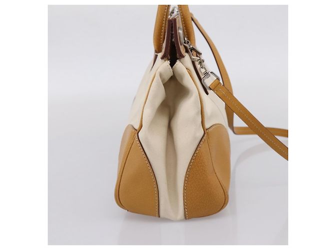 PRADA Handtasche Canvas 2way White Silver Auth ep15981 Silber Weiß - Ansicht 3