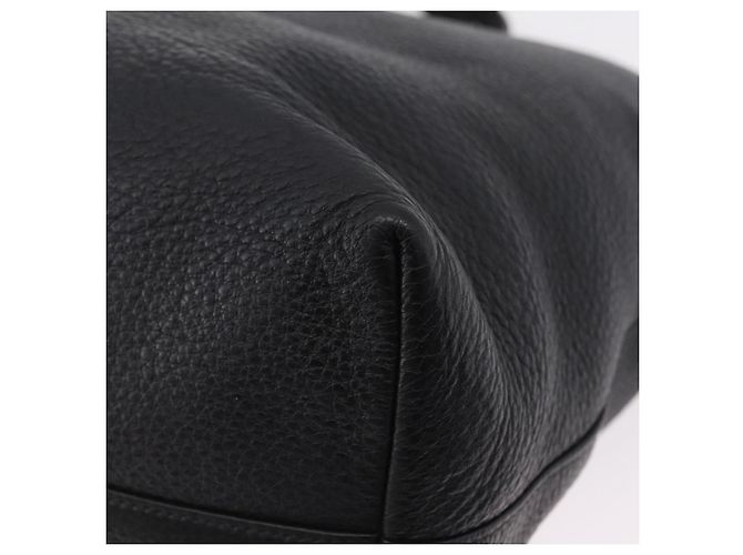 Borsa Tote PRADA in pelle Vittero Dino Nero Oro Auth 203881V D'oro - vista 19
