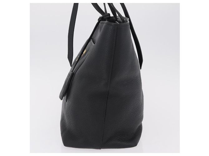 Borsa Tote PRADA in pelle Vittero Dino Nero Oro Auth 203881V D'oro - vista 3