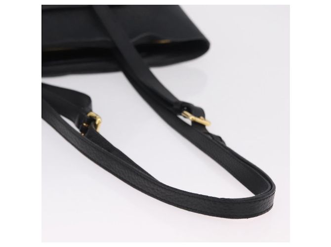 Borsa Tote PRADA in pelle Vittero Dino Nero Oro Auth 203881V D'oro - vista 6