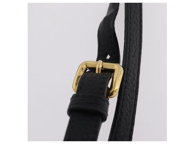 Borsa Tote PRADA in pelle Vittero Dino Nero Oro Auth 203881V D'oro - vista 8