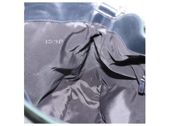 Borsa a mano GUCCI Bamboo Nylon 2way Outlet Green Silver 001 1577 Auth ep16071 Argento Verde - vista 20