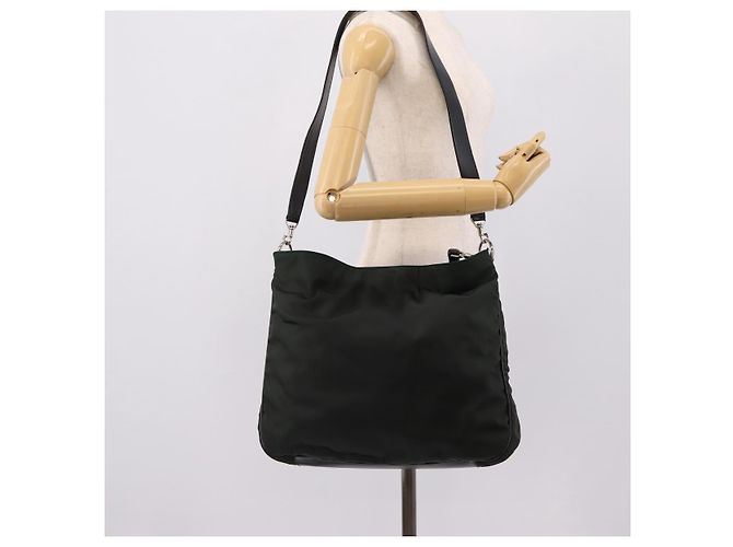 Borsa a mano GUCCI Bamboo Nylon 2way Outlet Green Silver 001 1577 Auth ep16071 Argento Verde - vista 23