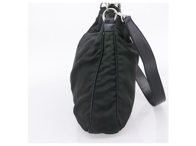 Borsa a mano GUCCI Bamboo Nylon 2way Outlet Green Silver 001 1577 Auth ep16071 Argento Verde - vista 3