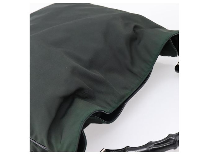 Borsa a mano GUCCI Bamboo Nylon 2way Outlet Green Silver 001 1577 Auth ep16071 Argento Verde - vista 6