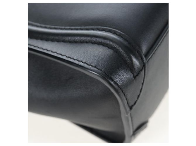 Céline CELINE Luggage Micro Shopper Hand Bag Leather 2way Black Gold Auth 205995V Nero D'oro - vista 18