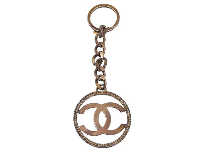 Porte-clés CHANEL métal Gold Tone CC Auth bs37293 - vue 2