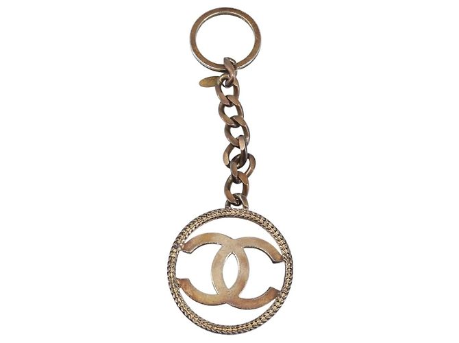 Porte-clés CHANEL métal Gold Tone CC Auth bs37293 - vue 3