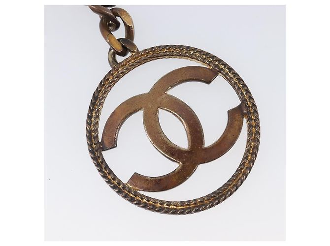 Porte-clés CHANEL métal Gold Tone CC Auth bs37293 - vue 7