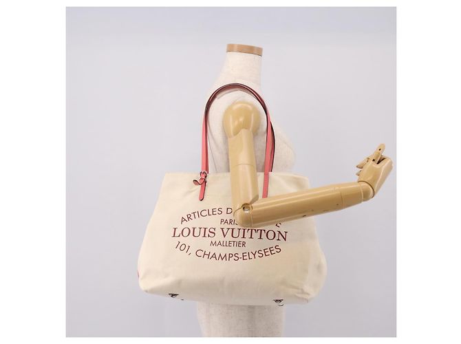 Bolso Cabas MM LOUIS VUITTON Canvas White M94502 LV Auth ep16110A Blanco - vista 23