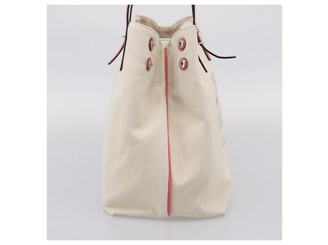 Bolso Cabas MM LOUIS VUITTON Canvas White M94502 LV Auth ep16110A Blanco - vista 3