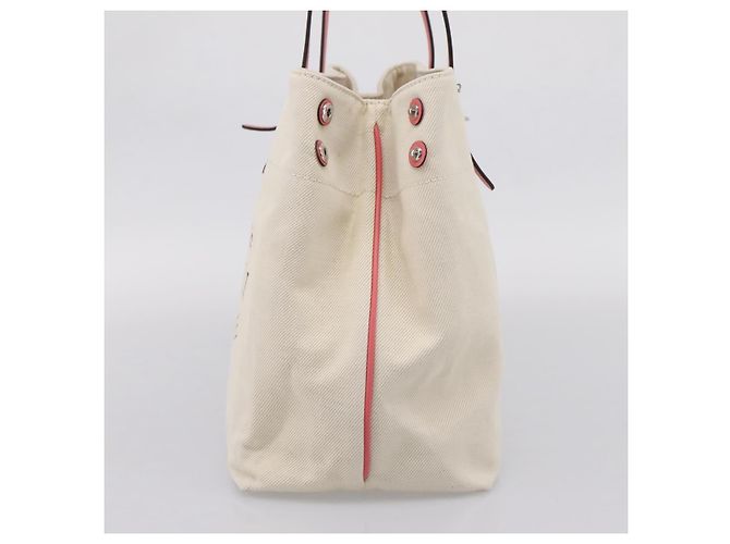 Bolso Cabas MM LOUIS VUITTON Canvas White M94502 LV Auth ep16110A Blanco - vista 4