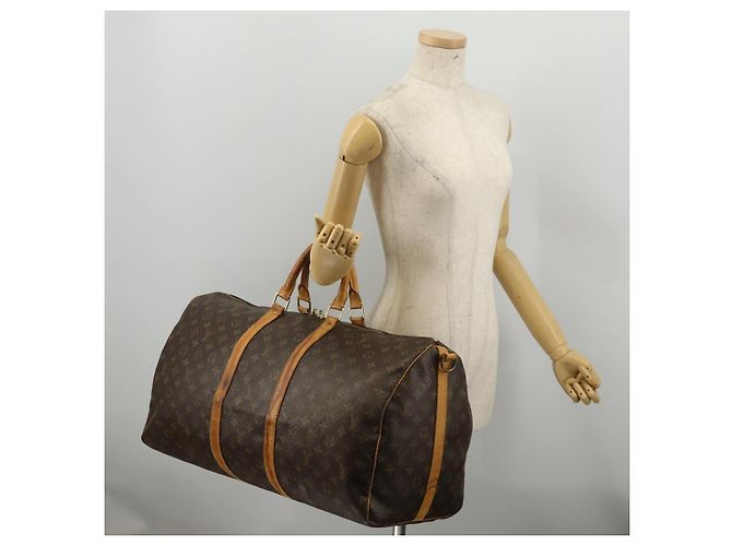 LOUIS VUITTON Monogram Keepall Bandouliere 55 Borsa Boston M41414 LV Auth 202594 Monogramma - vista 24