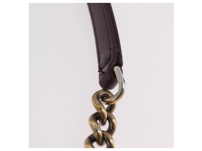 Borsa a tracolla CHANEL Matelasse con catena in pelle Bordeaux Gold CC Auth 206387A D'oro Bordò - vista 10
