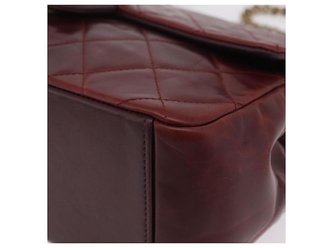 Borsa a tracolla CHANEL Matelasse con catena in pelle Bordeaux Gold CC Auth 206387A D'oro Bordò - vista 17