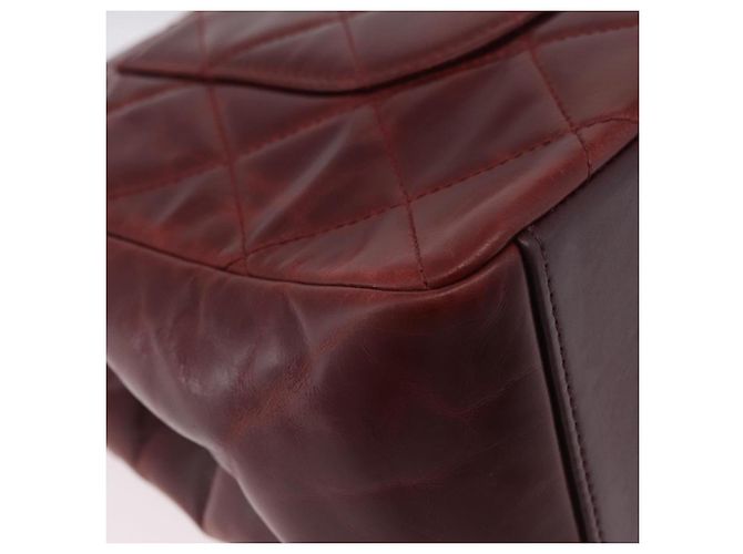Borsa a tracolla CHANEL Matelasse con catena in pelle Bordeaux Gold CC Auth 206387A D'oro Bordò - vista 18