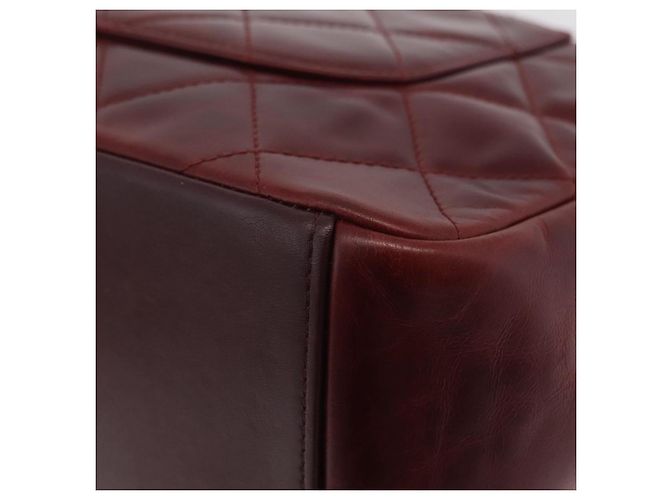 Borsa a tracolla CHANEL Matelasse con catena in pelle Bordeaux Gold CC Auth 206387A D'oro Bordò - vista 19