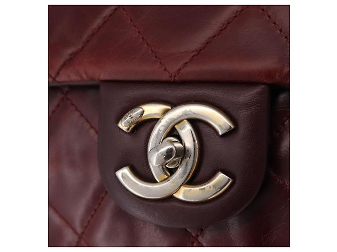 Borsa a tracolla CHANEL Matelasse con catena in pelle Bordeaux Gold CC Auth 206387A D'oro Bordò - vista 20