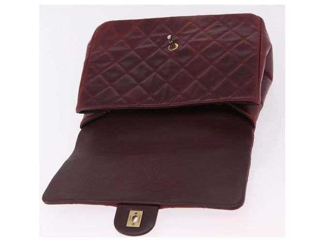 Borsa a tracolla CHANEL Matelasse con catena in pelle Bordeaux Gold CC Auth 206387A D'oro Bordò - vista 21