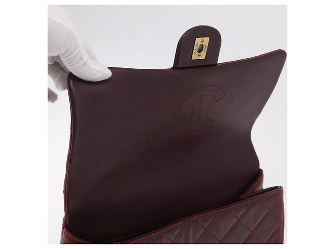 Borsa a tracolla CHANEL Matelasse con catena in pelle Bordeaux Gold CC Auth 206387A D'oro Bordò - vista 22
