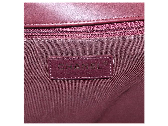 Borsa a tracolla CHANEL Matelasse con catena in pelle Bordeaux Gold CC Auth 206387A D'oro Bordò - vista 25