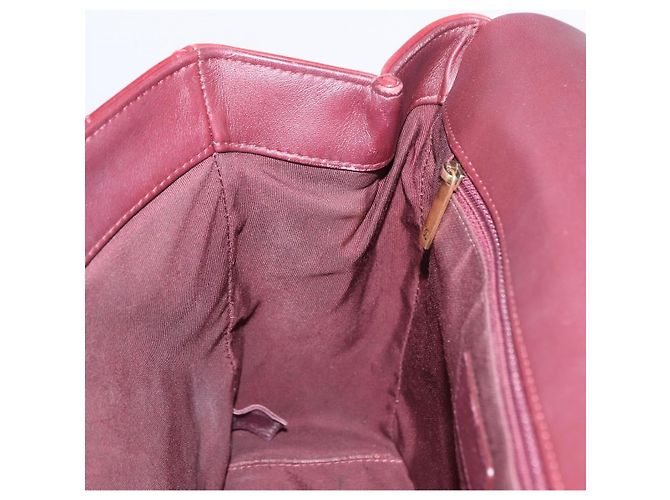 Borsa a tracolla CHANEL Matelasse con catena in pelle Bordeaux Gold CC Auth 206387A D'oro Bordò - vista 27