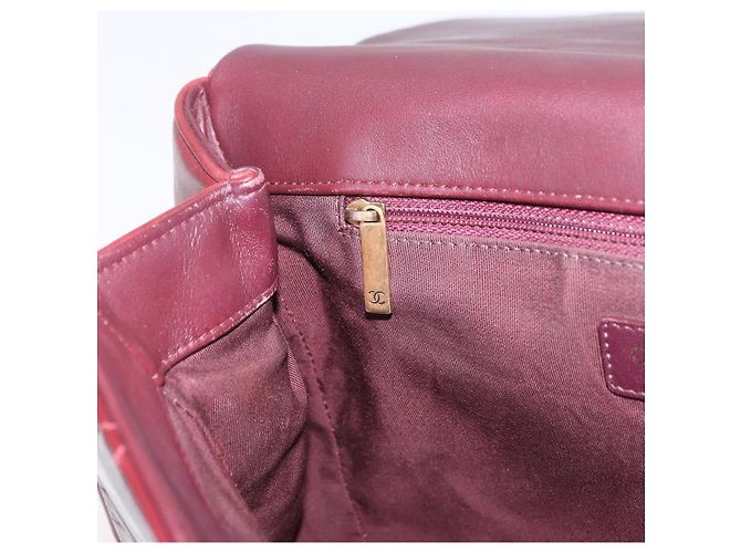 Borsa a tracolla CHANEL Matelasse con catena in pelle Bordeaux Gold CC Auth 206387A D'oro Bordò - vista 28