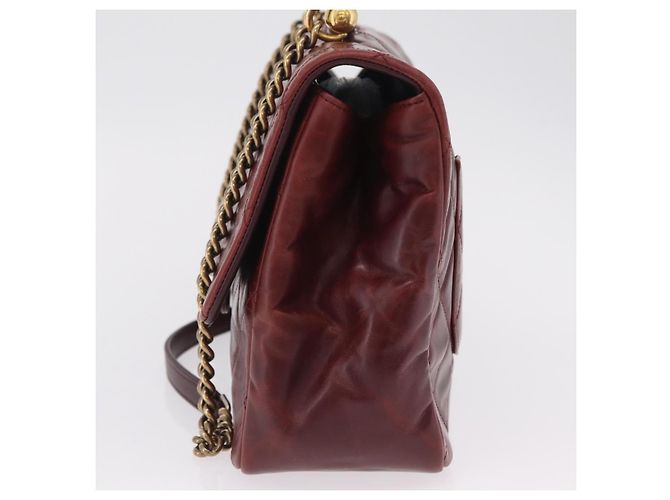 Borsa a tracolla CHANEL Matelasse con catena in pelle Bordeaux Gold CC Auth 206387A D'oro Bordò - vista 4