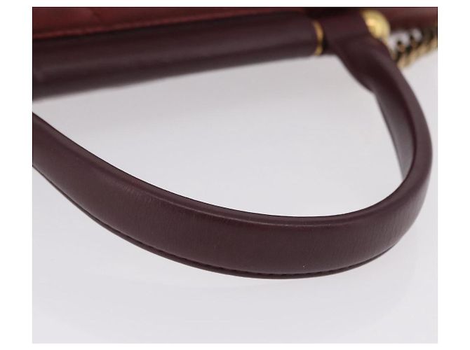 Borsa a tracolla CHANEL Matelasse con catena in pelle Bordeaux Gold CC Auth 206387A D'oro Bordò - vista 8