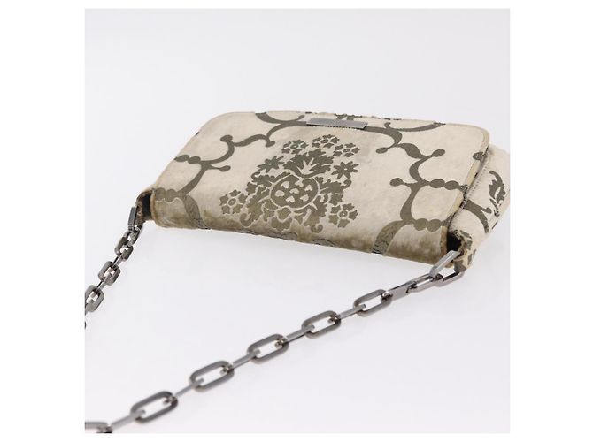 Borsa a Tracolla GUCCI Velluto Beige Argento 001 3829 Auth 206290A - vista 15
