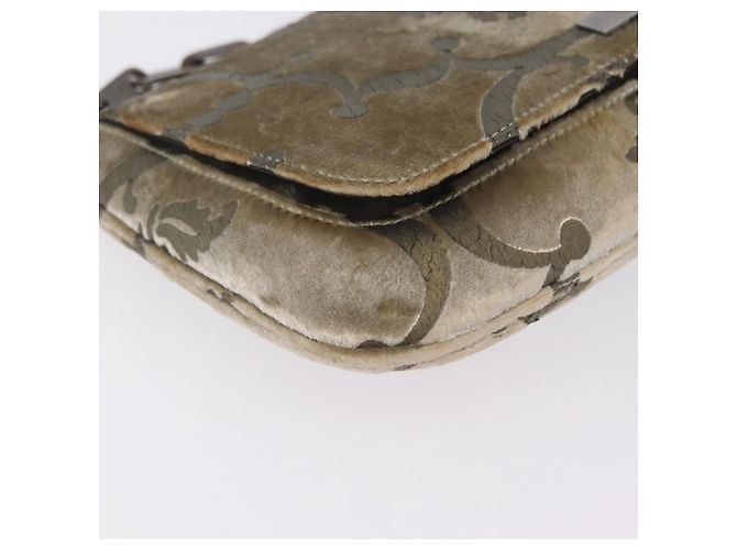 Borsa a Tracolla GUCCI Velluto Beige Argento 001 3829 Auth 206290A - vista 17