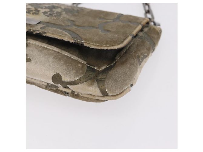 Borsa a Tracolla GUCCI Velluto Beige Argento 001 3829 Auth 206290A - vista 18