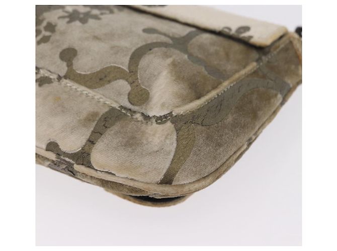 Borsa a Tracolla GUCCI Velluto Beige Argento 001 3829 Auth 206290A - vista 20