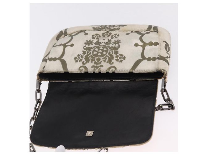 Borsa a Tracolla GUCCI Velluto Beige Argento 001 3829 Auth 206290A - vista 23