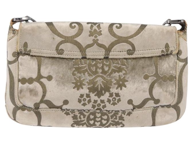 Borsa a Tracolla GUCCI Velluto Beige Argento 001 3829 Auth 206290A - vista 4