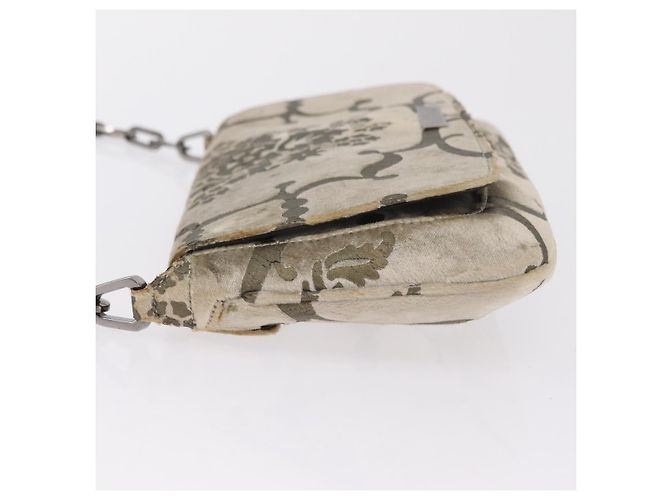 Borsa a Tracolla GUCCI Velluto Beige Argento 001 3829 Auth 206290A - vista 7