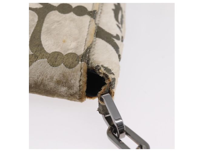 Borsa a Tracolla GUCCI Velluto Beige Argento 001 3829 Auth 206290A - vista 8