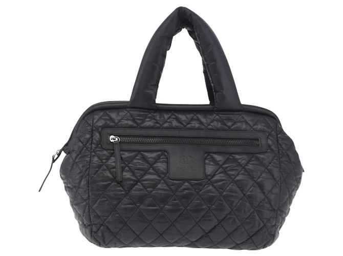 CHANEL Cococoon Boston Bag Nylon Schwarz Silber CC Auth ki6893M - Ansicht 13