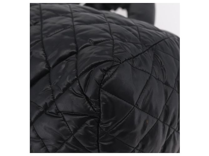 CHANEL Cococoon Boston Bag Nylon Schwarz Silber CC Auth ki6893M - Ansicht 14