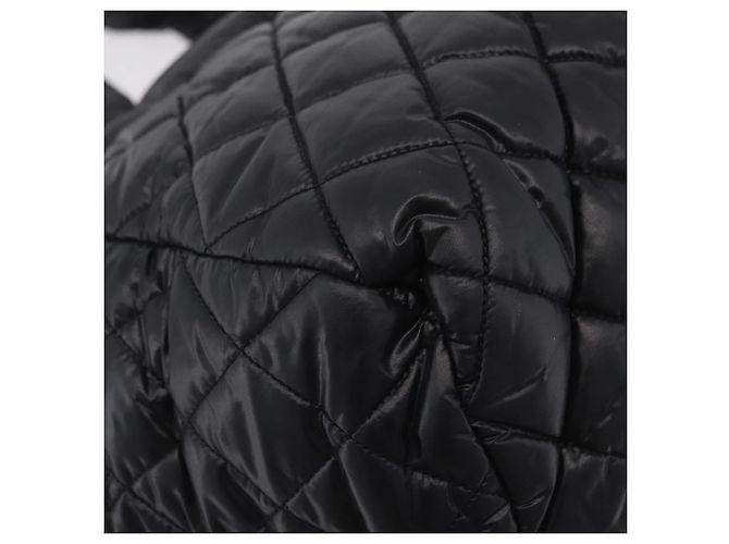 CHANEL Cococoon Boston Bag Nylon Schwarz Silber CC Auth ki6893M - Ansicht 15