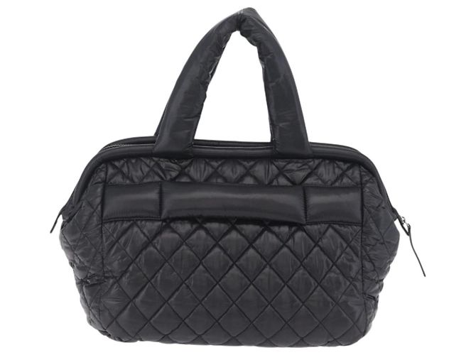 CHANEL Cococoon Boston Bag Nylon Schwarz Silber CC Auth ki6893M - Ansicht 2