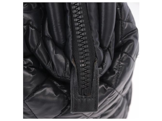 CHANEL Cococoon Boston Bag Nylon Schwarz Silber CC Auth ki6893M - Ansicht 4